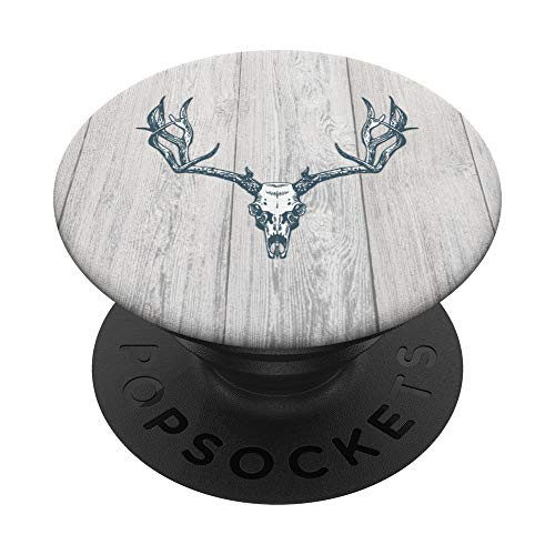 Mule Deer Skull Rack Antlers Rustic Western Hunting Gift PopSockets PopGrip: Swappable Grip for Phones  and  Tablets