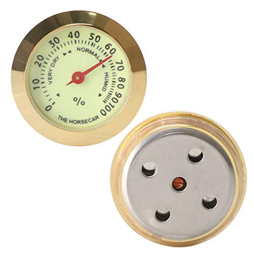 XIFEI Cigar Hygrometer, Round Hygrometer for Cigar Humidor (Gold)
