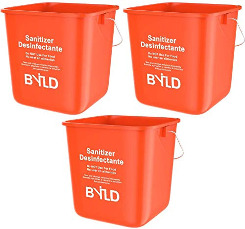 BYLD - Red Sanitizing Bucket 3 Quart Cleaning Pail (Pack of 3)