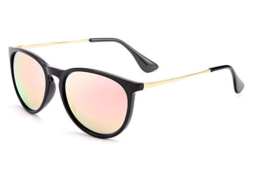 FEISEDY Polarized Sunglasses Women Men Vintage Round Classic Mirrored Sun Glasses B2571