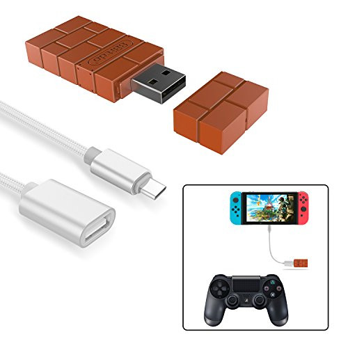8Bitdo Wireless Controller Adapter for Nintendo Switch,Windows,Mac & Raspberry Pi with a OTG Cable