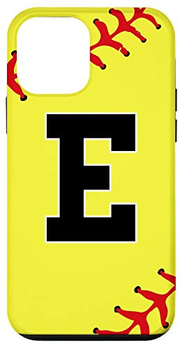 iPhone 12 mini Softball Letter E Initial Gift Ball Player Gift for Girls Case
