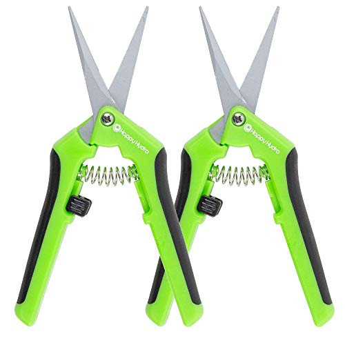 Happy Hydro - Trimming Scissors - Straight Tip - Stainless Steel Coated Non Stick Blades - 2 Pack