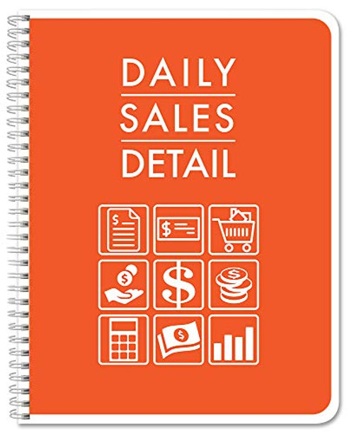 BookFactory Daily Sales Detail Log Book/Business Daily Sales Customer Detail Register/Sales Tracker - Wire-O, 100 Pages, 8.5" x 11" (BUS-100-7CW-PP-(SalesDetail)-BX)