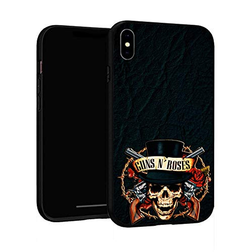 N / A iPhone XR Case 6.1",Anti-Scratch Slim Fashion Custom Cover Cases for iPhone XR (Gun-and-Roses)