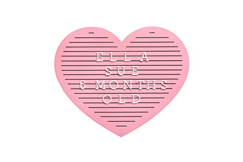 Pearhead Pearhead Pink Heart Shaped Wooden Letterboard Set, Baby Girl Keepsake Photo Prop