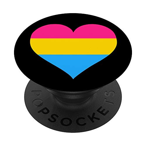 Queer Pansexual Pride Flag Pan Heart PopSockets Grip and Stand for Phones and Tablets