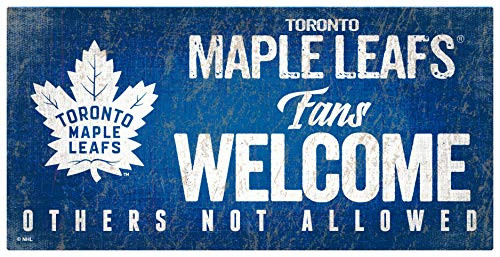 NHL Toronto Maple Leafs Unisex Toronto Maple Leafs Fans Welcome Sign, Team Color, 6 x 12