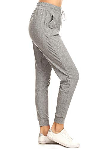 JGA2-HGREY-2X Heather Gray Solid Jogger Track Pants w/Pockets, 2X