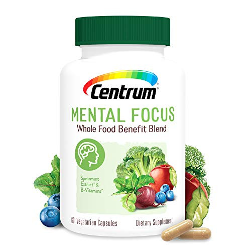 Centrum Mental Focus Nootropic Supplement, with Spearmint Extract and B-Vitamins Supports Focus, with Whole Food Blend, 30 Day Supply (60 Capsules) Centrum Mental Focus Nootropic Supplement, with Spearmint Extract and B-Vitamins Supports Focus, with Whole Food Blend, 30 Day Supply (60 Capsules)