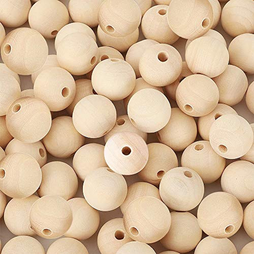 60 Pcs 30mm Natural Wood Beads, Unfinished Round Wooden Beads, Wooden Ball Spacer Loose Beads, for Garland Farmhouse Decor, Bracelet Necklace Making, DIY Craft Making Wood Beads 60 Pcs 30mm Natural Wood Beads, Unfinished Round Wooden Beads, Wooden Ball Spacer Loose Beads, for Garland Farmhouse Decor, Bracelet Necklace Making, DIY Craft Making Wood Beads