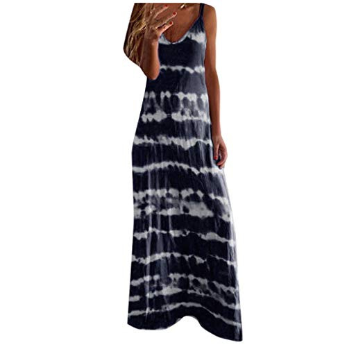 KYLEON Dress for Women,Women's Sleeveless Maxi Dresses Casual Summer V-Neck Tie-Dye Sundress Beach Party Sexy Long Dresses Navy KYLEON Dress for Women,Women's Sleeveless Maxi Dresses Casual Summer V-Neck Tie-Dye Sundress Beach Party Sexy Long Dresses Navy