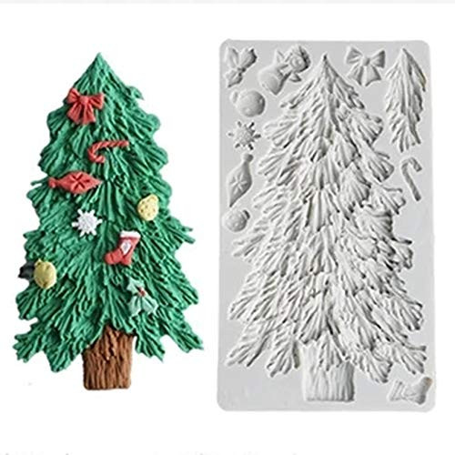 3D Christmas Tree Silicone Mold - Xmas Tree Pan Silicone Mold for Mousse Cake Muffin Baking, Ice Cube, Jello, Chocolate, Soap, Lotion Bar, Bath Bomb, Candle (B)