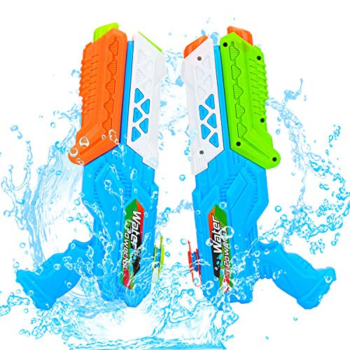 Water Guns for Kids, 2 Pack Squirt Guns 600CC Squirt Gun Blaster Soaker Water Toys for Boys Girls Children Swimming Pool Outdoor Backyard Toys