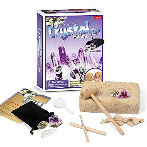 Crystal Mining Kit Excavate 5 Gems Treasure Great Educational STEM Gift for 6Plus Crystal Mining Kit Excavate 5 Gems Treasure Great Educational STEM Gift for 6Plus