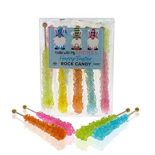 Easter Rock Candy - 10 Pack - Chillin With My Gnomies - Gnome Themed Easter Rock Candy Sticks