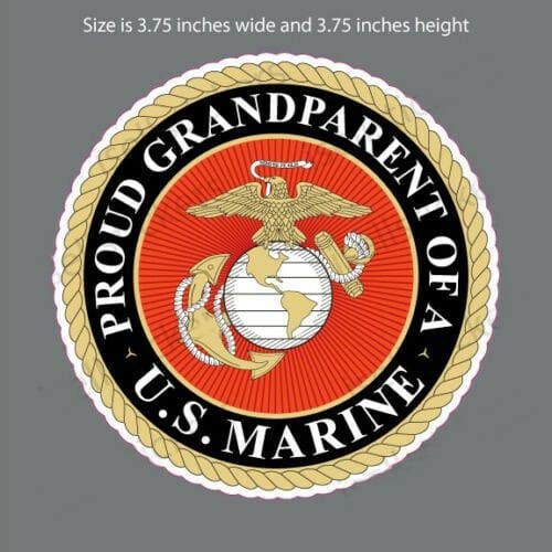 Edward  and  Co Sticker Proud Grandparent of a Marine Corp USMC Decal United States Army Military for Car Truck Window Laptop Bumper US Flag 3,75 in Edward  and  Co Sticker Proud Grandparent of a Marine Corp USMC Decal United States Army Military for Car Truck Window Laptop Bumper US Flag 3,75 in