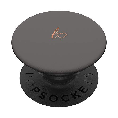 Rose Initial Letter L Heart Minimalist Gray PopSockets PopGrip: Swappable Grip for Phones  and  Tablets