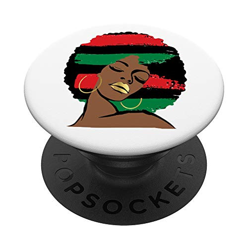 Black History Shirt Pan African Flag Afro Melanin Brown Gir1 PopSockets PopGrip: Swappable Grip for Phones  and  Tablets