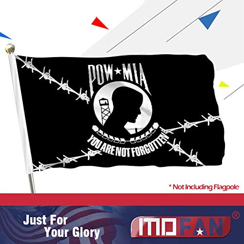 MOFAN POW MIA Prison Flag Durable Polyester and Brilliant Colors You are NOT Forgotten Flag with 2 Strong Grommets Indoor Outdoor Decoration 3x5ft