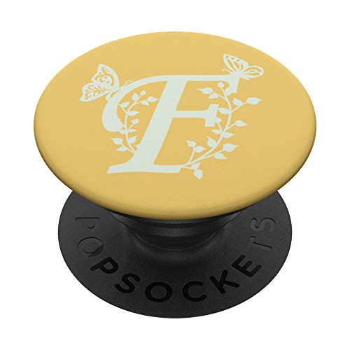 Sunflower Yellow Butterfly Letter F Initial Monogram PopSockets PopGrip: Swappable Grip for Phones  and  Tablets