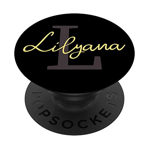 Lilyana Name Personalized Monogram L Pastel Yellow Design PopSockets Grip and Stand for Phones and Tablets