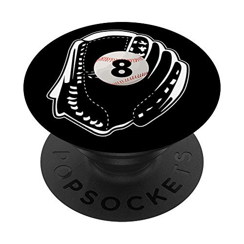 Baseball  8 Practice Warmups Warm Up Clothes Number Eight PopSockets Grip and Stand for Phones and Tablets