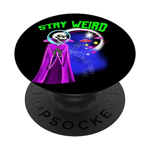 Sci Fi Pulp Stay Weird Horror Movie Poster B Movie Alien PopSockets Grip and Stand for Phones and Tablets