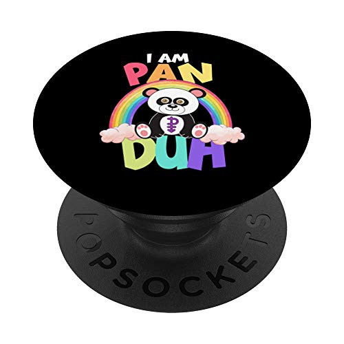 I Am Pansexual - I Am Pan Duh - Cute Panda LGBTQIA Pride PopSockets PopGrip: Swappable Grip for Phones  and  Tablets