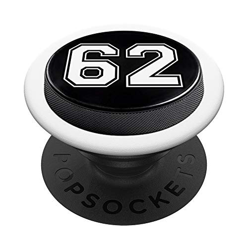 Hockey Player Jersey Number 62 PopSockets Grip and Stand for Phones and Tablets