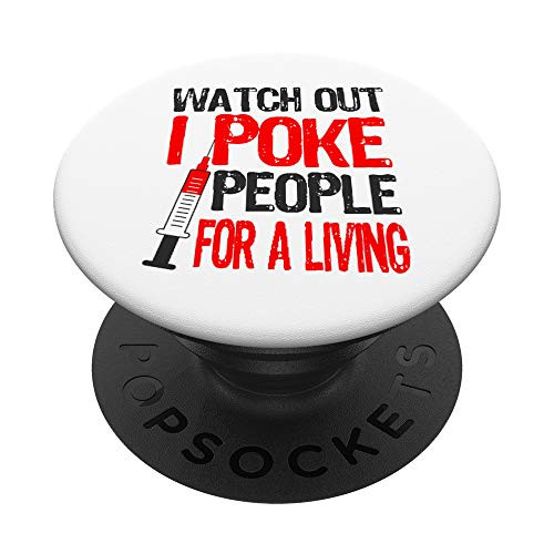 Phlebotomy Funny Poke People Phlebotomist Blood Lab Draw PopSockets Grip and Stand for Phones and Tablets