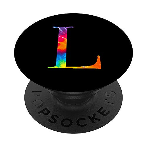 Tie Dye Pattern Monogram Letter L Name Initial PopSockets PopGrip: Swappable Grip for Phones  and  Tablets
