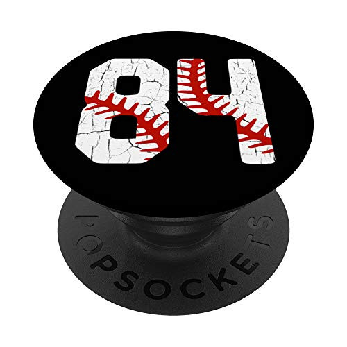 Baseball Player Jersey Number  84 84 Proud Baseball MOM DAD PopSockets Grip and Stand for Phones and Tablets