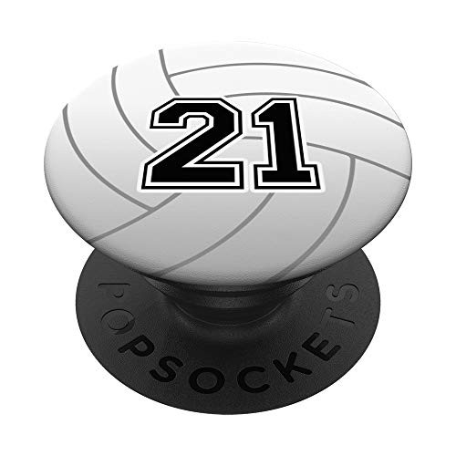 Volleyball Number 21 Ball Player 21st Birthday Gift Zx PopSockets PopGrip: Swappable Grip for Phones  and  Tablets