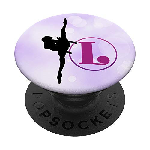 Rhythmic Gymnastics Hoop Monogram Initial Letter L PopSockets Grip and Stand for Phones and Tablets