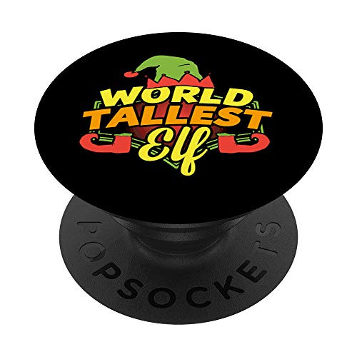 World's Tallest Elf Short Gag Gift White Elephant Christmas PopSockets Grip and Stand for Phones and Tablets