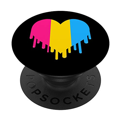 Dripping Pansexual Heart Pan Pride PopSockets PopGrip: Swappable Grip for Phones  and  Tablets