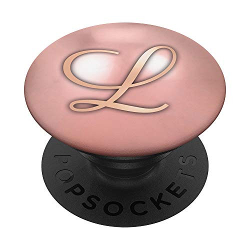 Grip Pink Rose Letter L: Initial L On Pink Design PopSockets Grip and Stand for Phones and Tablets