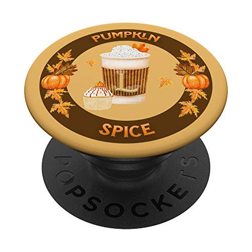 Cute Pumpkin Spice Initial Letter L Monogram PopSockets Grip and Stand for Phones and Tablets
