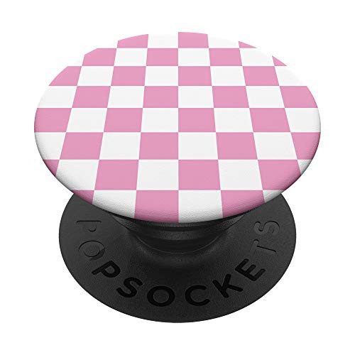 Checkers Light Pink - Checkered Checkerboard PopSockets Grip and Stand for Phones and Tablets