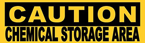 StickerTalk Caution Chemical Storage Area Vinyl Sticker, 10 inches by 3 inches