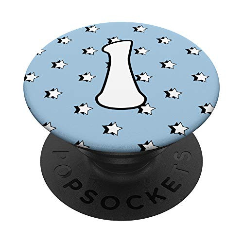 Aesthetic Pastel Light Blue with Stars and Letter L PopSockets Grip and Stand for Phones and Tablets