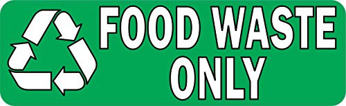 StickerTalk Food Waste Only Vinyl Sticker, 10 inches by 3 inches
