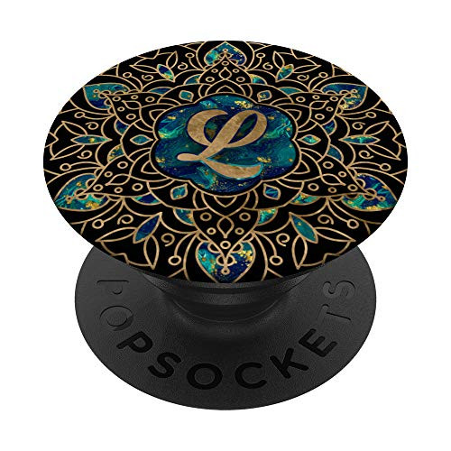 Luxury Mandala monogram with initial letter L PopSockets Grip and Stand for Phones and Tablets