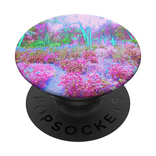 Impressionistic Pink, Aqua and Lime Green Garden Landscape PopSockets PopGrip: Swappable Grip for Phones  and  Tablets
