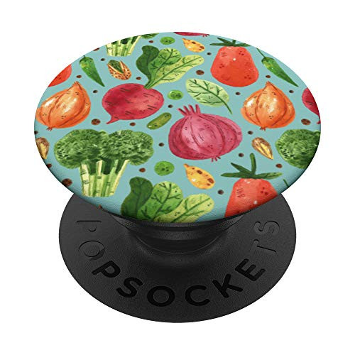 Veggie Garden Watercolor Pattern PopSockets PopGrip: Swappable Grip for Phones  and  Tablets