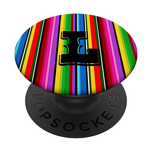 Letter L Initial Mexican Serape Poncho Pattern Western Style PopSockets PopGrip: Swappable Grip for Phones  and  Tablets