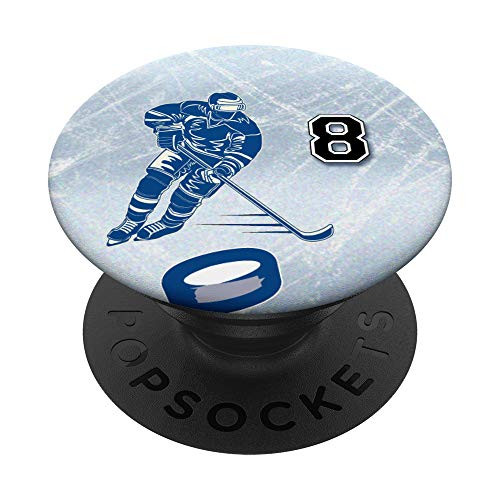 8 Hockey Number Player Design  8 PopSockets PopGrip: Swappable Grip for Phones  and  Tablets