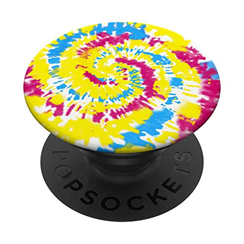 Pansexual Pride Flag Spiral Tie Dye Pan Sexual Pan-Sexual PopSockets PopGrip: Swappable Grip for Phones  and  Tablets