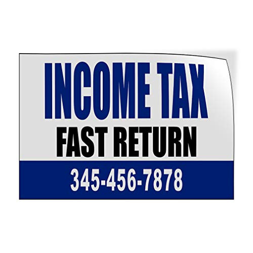 Income Tax Fast Return Custom Door Decals Vinyl Stickers Business Income Tax White 20X14Inches